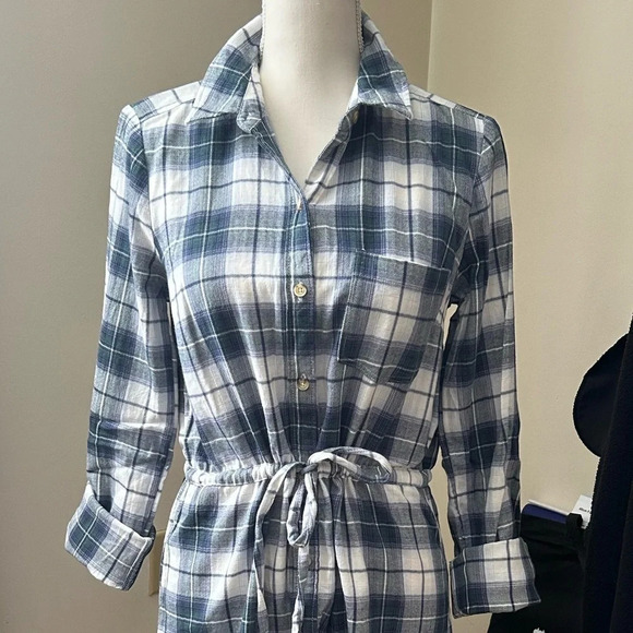 Abercrombie Plaid Tie Waist Tunic Dress - Picture 4 of 12